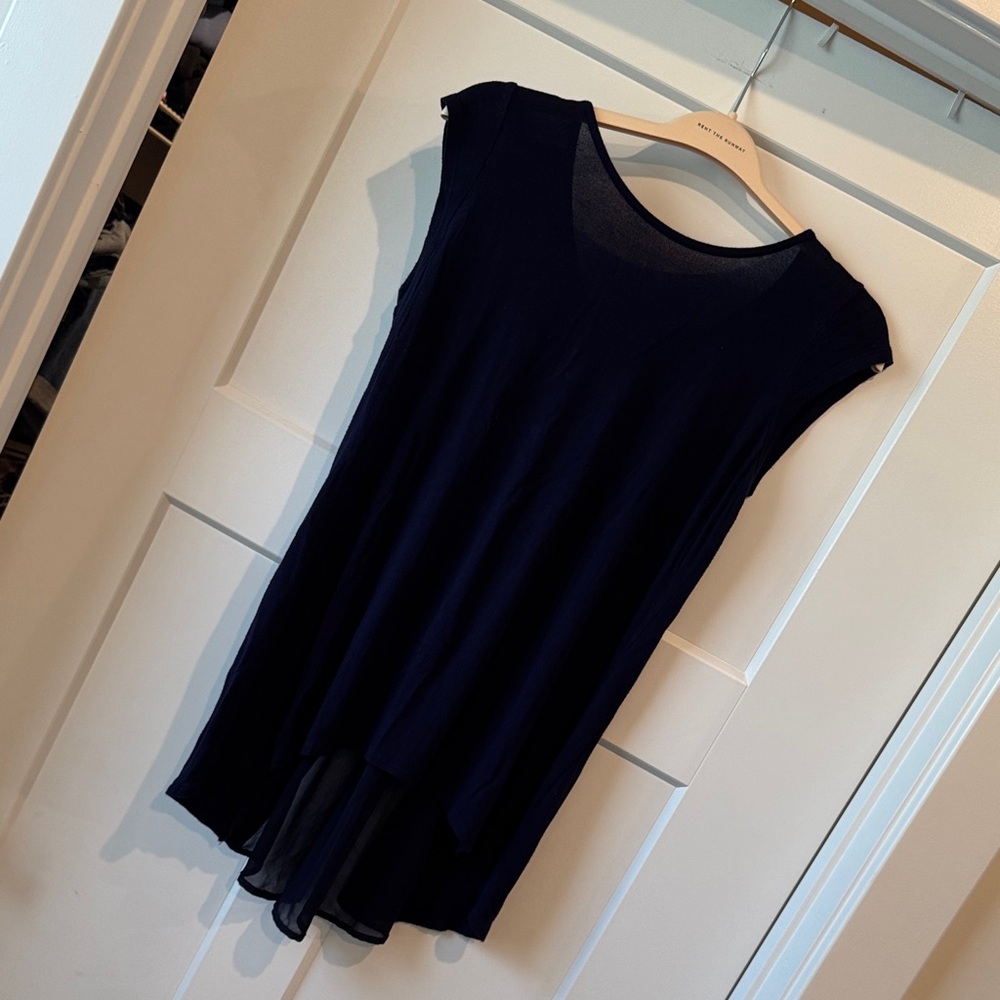 Navy Sleeveless Tunic Top
